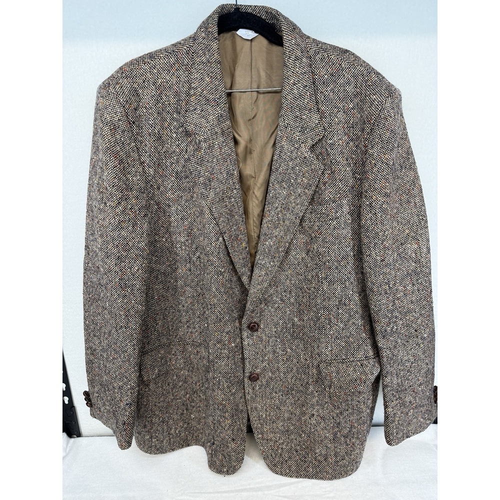 Vintage Men's John‎ Molloy Donegal Tweed Brown Multicolor Fleck Wool Blazer 46R